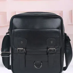 SPOTIC Men Textured Buckle Detail Sling Bag-10