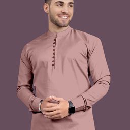 VORTEX Mandarin Collar Cotton Straight Short Kurta-image-67