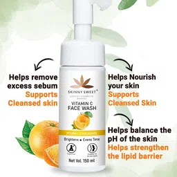 SKINNYSWEET Vitamin C Face Wash With Niacinamide For Brightening - 150 ml image 4