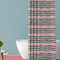 ArtzFolio Black & Red Printed Waterproof Shower Curtain-15