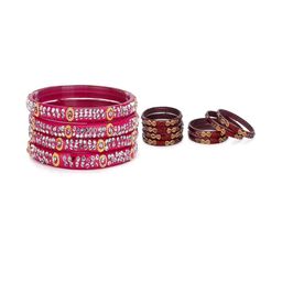 SOMIL Set of 12 Pink Alloy Bangles-image-58
