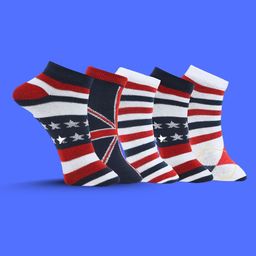 MJE Men Pack Of 5 Patterned Ankle Length Socks-image-46