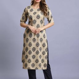 7Threads Women Pack of 6 Ethnic Motifs Printed Thread Work Floral Crepe Kurta-image-37
