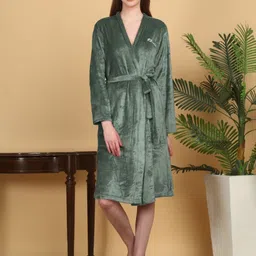 KLOTTHE Woollen Bath Robe With Belt-image-88