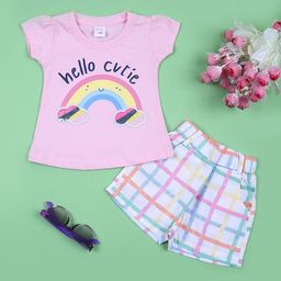 V-Mart Girls Printed Top with Shorts-18