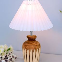 Homesake White Wood Contemporary Frusturical Shaped Table Lamp-22