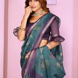 MORDEN MUSE Checked Woven Design Saree-picture-35