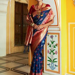 KALINI Woven Design Zari Ready to Wear Patola Saree-image-93