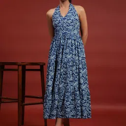 anayna Printed Halter Neck Dress-image-92