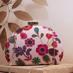 ARTKLIM Floral Embroidered Embellished Box Clutch-picture-13