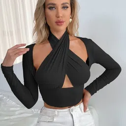 Stylecast X Slyck Halter Neck Styled Back Top-image-43