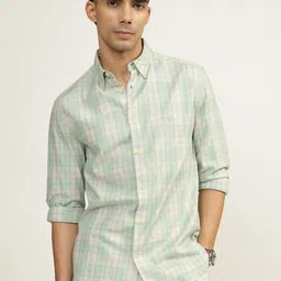 Andamen Men Premium Tartan Checks Opaque Checked Casual Shirt-image-61