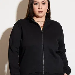 SASSAFRAS Curve Women Plus Size Front-Open Sweatshirt image 2