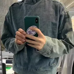 HERE&NOW Men Stand Collar Washed Solid Casual Denim Jacket-picture-10