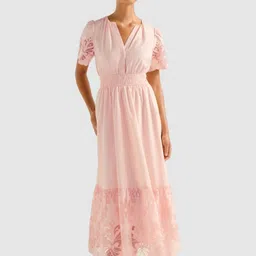 Forever New Women Self Design Fit and Flare Maxi Dress-picture-13