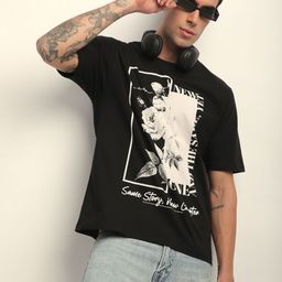 Difference of Opinion Graphic Printed Cotton Oversized T-shirt-image-24