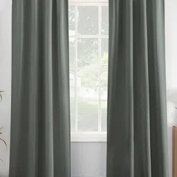HOMEMONDE Grey 2 Pieces Black Out Window Curtains-image-28