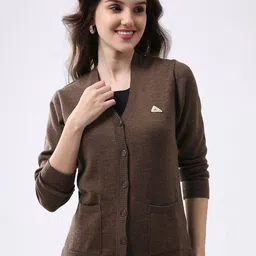 Monte Carlo Women Woollen V Neck Full Sleeve Cardigan-picture-37