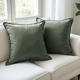 Aurave Grey 2 Pieces Pure Cotton 210 TC Soft & Comfortable Square Cushion Covers-2