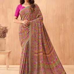 Mitera Floral Poly Crepe Saree-picture-17