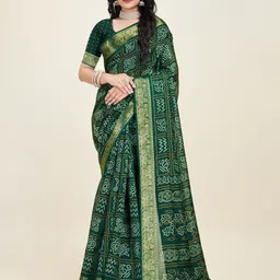 Sitanjali Floral Zari Art Silk Chanderi Saree-image-19