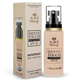 A.D.S Waterproof Smooth Touch SPF-20 Pump Foundation With Hyaluronic Acid-40ml- Shade-01 image 2