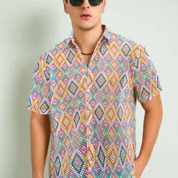 MASCLN SASSAFRAS Men Semi Sheer Casual Shirt-image-48