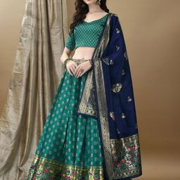 SWAMI STUDIO Ready to Wear Lehenga & Unstitched Blouse With Dupatta-picture-3