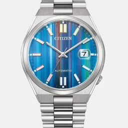 Citizen Men Dial & Stainless Steel Bracelet Style Straps Analogue Powered Watch NJ0151-53W-image-97