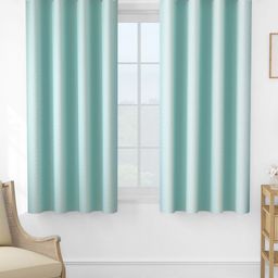 Story@home Turquoise Blue & White Set of 2 Room Darkening Window Curtain-image-98