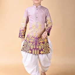 BAESD Boys Floral Embroidered Regular Sequinned Kurta with Patiala Kurta Sets-image-96