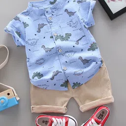 YK Boys Printed Shirt & Shorts Clothing Set-picture-39