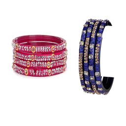 SOMIL Set of 8 Pink Alloy Bangles-image-91