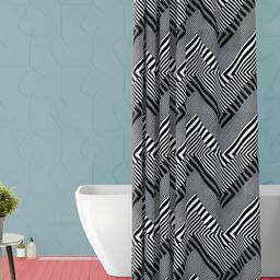 ArtzFolio Black & White Printed Waterproof Shower Curtain-image-106