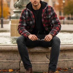 Mast & Harbour Hooded Woollen Padded Jacket-picture-17
