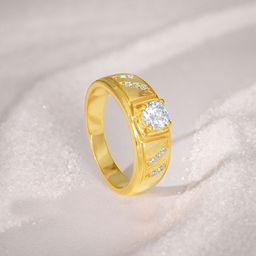 GIVA 925 Silver Golden Zircon Ornate Ring For Him Fixed Size Indian - 17-image-26