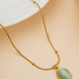Bishty Fashion Gold-Plated Oval Pendants with Chains-38