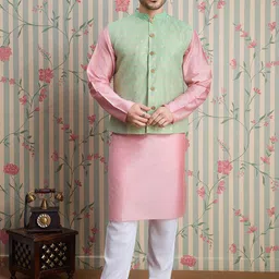 Ode by House of Pataudi Men Woven Design Nehru Jackets-picture-45