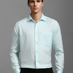 Louis Philippe Men Classic Spread Collar Textured Cotton Formal Shirt-picture-20