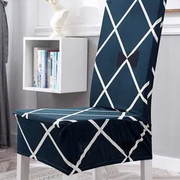 Bajo's Blue & White 6 Pieces Printed Super Stretchable Chair Covers-image-75