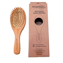 OROSSENTIALS Oval Shape Wooden Bristle Paddle Hair Brush-50