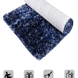 Kuber Industries Blue Non Slip Soft & Comfortable Bed Side Runner image 3