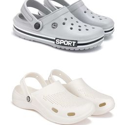 DRACKFOOT Men Set of 2 Self Design Clogs Flip Flops-picture-34