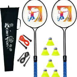 2 Piec Badminton Rackest 6 Shuttle 1 Bag with 2 Skiping rope Badminton Kit-picture-20