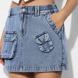 The Souled Store Pure Cotton Above Knee Skirt-image-59