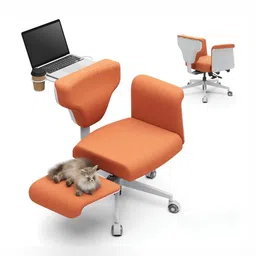 DROGO Orange-coloured FreedomX CrossLeg Adjustable OfficeChair-picture-39