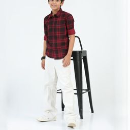 Boy's Cotton Blend Single Pocket Casual Shirt-image-69