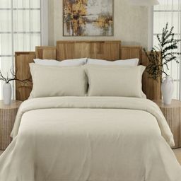 Boutique Living India Beige Geometric 300 TC King Bedsheet with 2 Pillow Covers-image-5