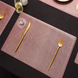 HOKIPO Set Of 6 Rose Gold Printed Table Placemats-53