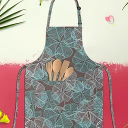 ArtzFolio Brown & Blue Printed Cotton Apron-19